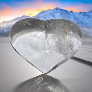 Clear‎ Quartz Crystal Heart Carving (#11)